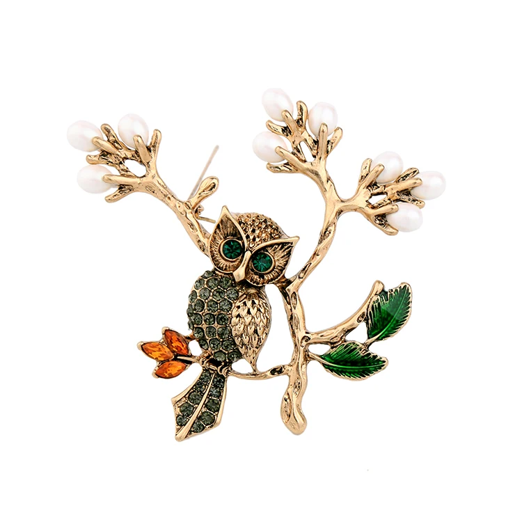 

AB-ts00144/TRACYSGER/ retro style all-match female personality bird owl branch brooch