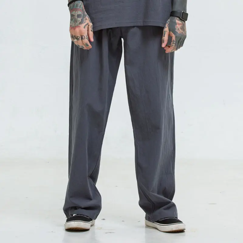 Мужские брюки Плюс Размер повседневные льняные мужские китайский стиль полная длина свободные длинные брюки хип-хоп 5 цветов 6xl 5xl