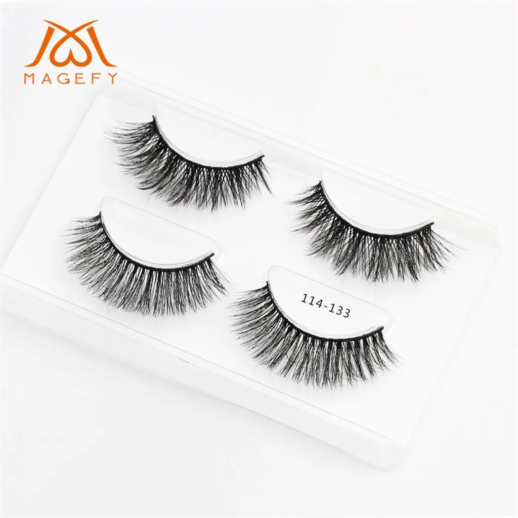 

Two Pairs Of 3D False Eyelashes Soft Mink Eyelash Extension Mink Fur With Soft Long Curly And Warped Many Layer Eyelashes