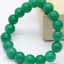 Натуральный жадеид круглый жесткий браслет из бисера 10 мм зеленый> Dongguan Девушка со склада