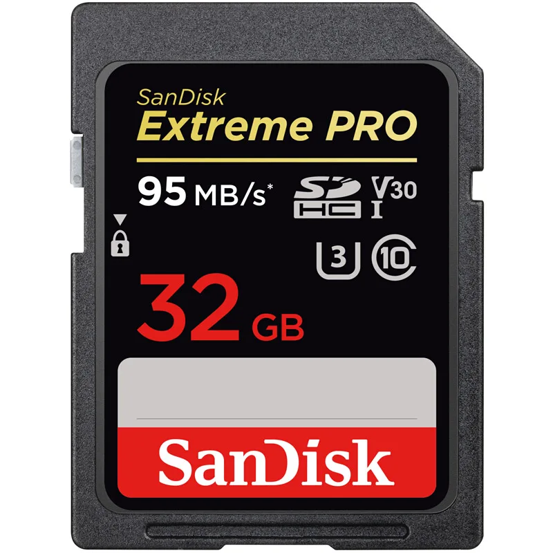 Двойной Флеш-накопитель SanDisk Extreme PRO SDHC объемом до 32 GB 16 GB/SDXC 256 ГБ 64 Гб 64 Гб SD карты C10 U3 до 95 МБ/с. для камеры/видеокамеры/карта памяти компьютера - Емкость: 32GB