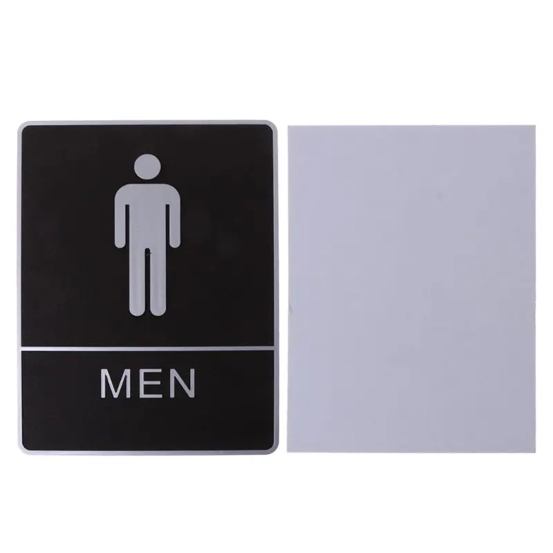 " X 8" Ванная комната вывеска съемный задний клей Туалет знак WC Знак наклейки на стену