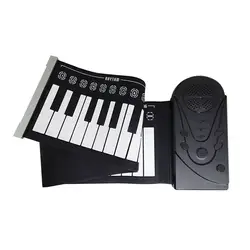 ГОРЯЧИЙ НОВЫЙ 49 клавиатура черный для начинающих плеер Музыкальный Инструмент ABS + силикагель мягкий портативный складное пианино Подарок