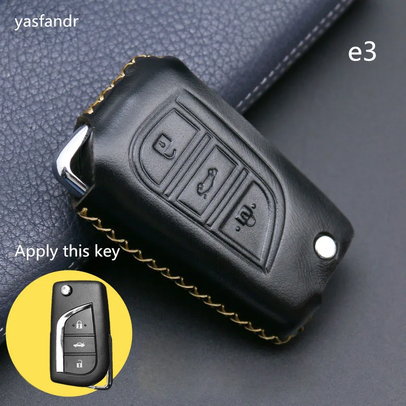 Автомобильные аксессуары, чехол для ключей, чехол araba aksesuar для Toyota Corolla Prado Fortuner RAV4, Складной флип-пульт дистанционного управления, 3 кнопки - Название цвета: ysb100-e