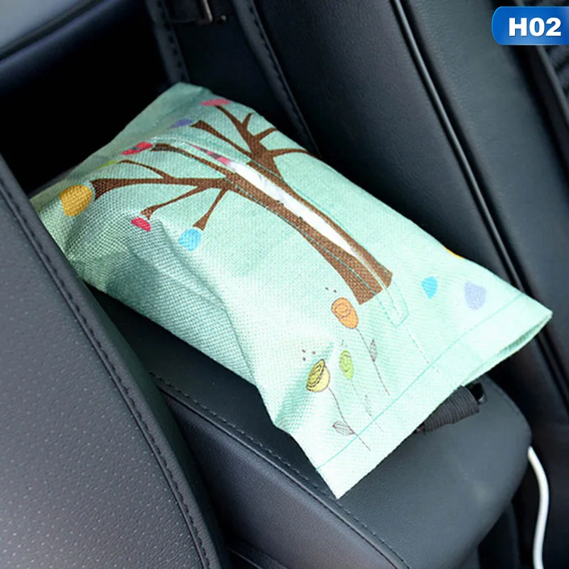 Мультяшная ткань заднего сиденья автомобиля висячая коробка для салфеток контейнер для полотенец бумажные салфетки сумка держатель Коробка Чехол - Название цвета: H02