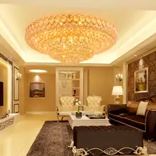 LED Modern Crystal Ceiling Lamps Round Golden Ceiling Lights Fixture Living Room Bed Room Home Indoor Lighting Changeable White modern minimalist golden led circular living room crystal lamp creative lamps atmospheric luxury hall ceiling lighting fixture