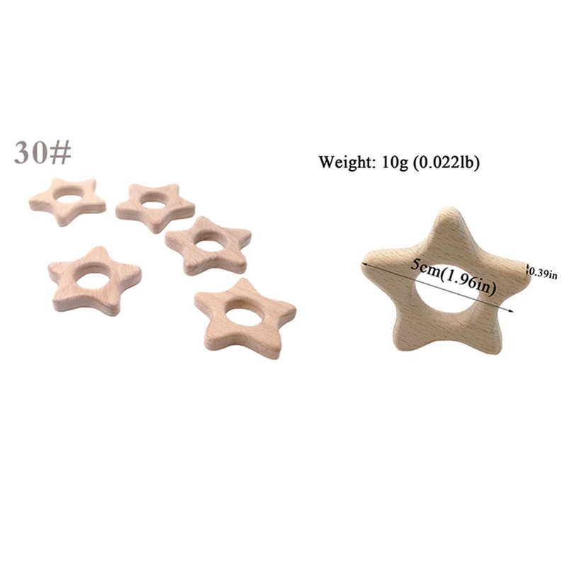 spesifikasi 1 Pcs Baby Teether Beech Kayu Teether Mainan Gigi Bayi Tumbuh Gigi Aksesoris Anak anak Tumbuh Gigi Liontin Keperawatan Pemegang