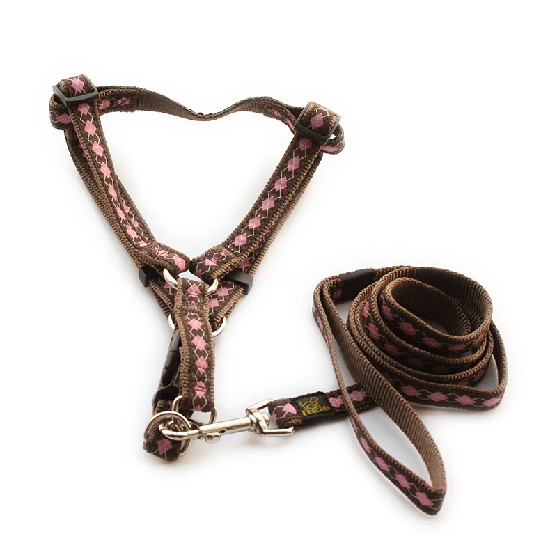 

Armi store Rhombus Pattern Nylon Material Dog Harness Leash Dogs Halter Harnesses 6044019 Pet Supplies S M L XL