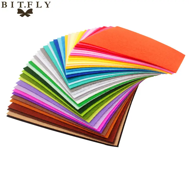 

High Quality Mix Colors Non Woven Felt Fabric 1mm Thickness Polyester Cloth Felts DIY Bundle For Sewing Dolls Crafts Free ship