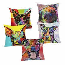 Oil Dog Cushion Cover Cotton Linen Pillow Case Cartoon Dog Cushion Case Home Decorative Pillow Cover for Sofa Cojines 43x43cm Oil Dog Cushion Cover Cotton Linen Pillow Case Cartoon Dog Cushion Case Home Decorative Pillow Cover for Sofa Cojines 43x43cm