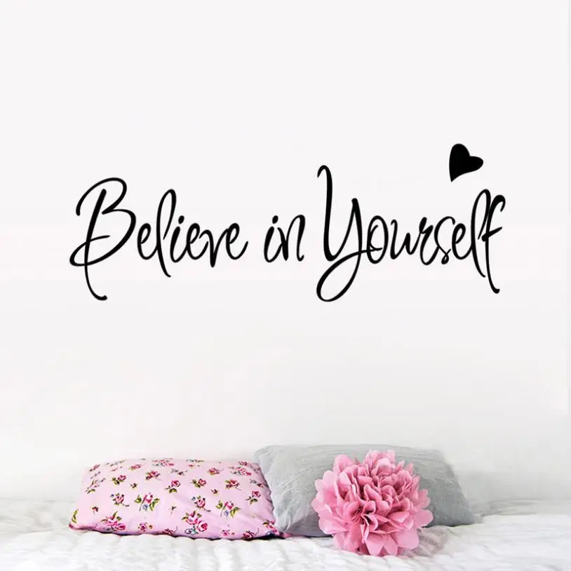 

Wall Sticker Believe In Yourself Wall Stickers Living Room Decals PVC Wallstickers Etiqueta Da Parede 18APR18