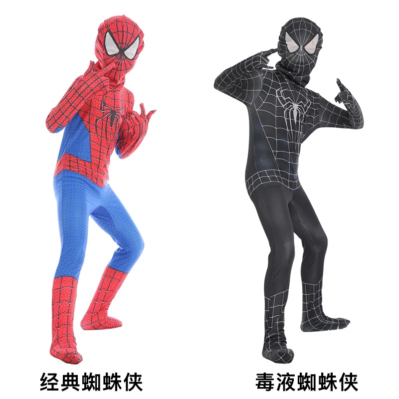 Black Spiderman Costume Spider Man Suit Spider-man Costumes Adults Children Kids Spider-Man Cosplay Clothing