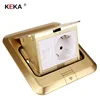 KEKA étage socket UE Plug power socket tout bronze or panneau pop socket avec rj45 ordinateur Sortie Étanche intégré terrain RU ► Photo 1/5
