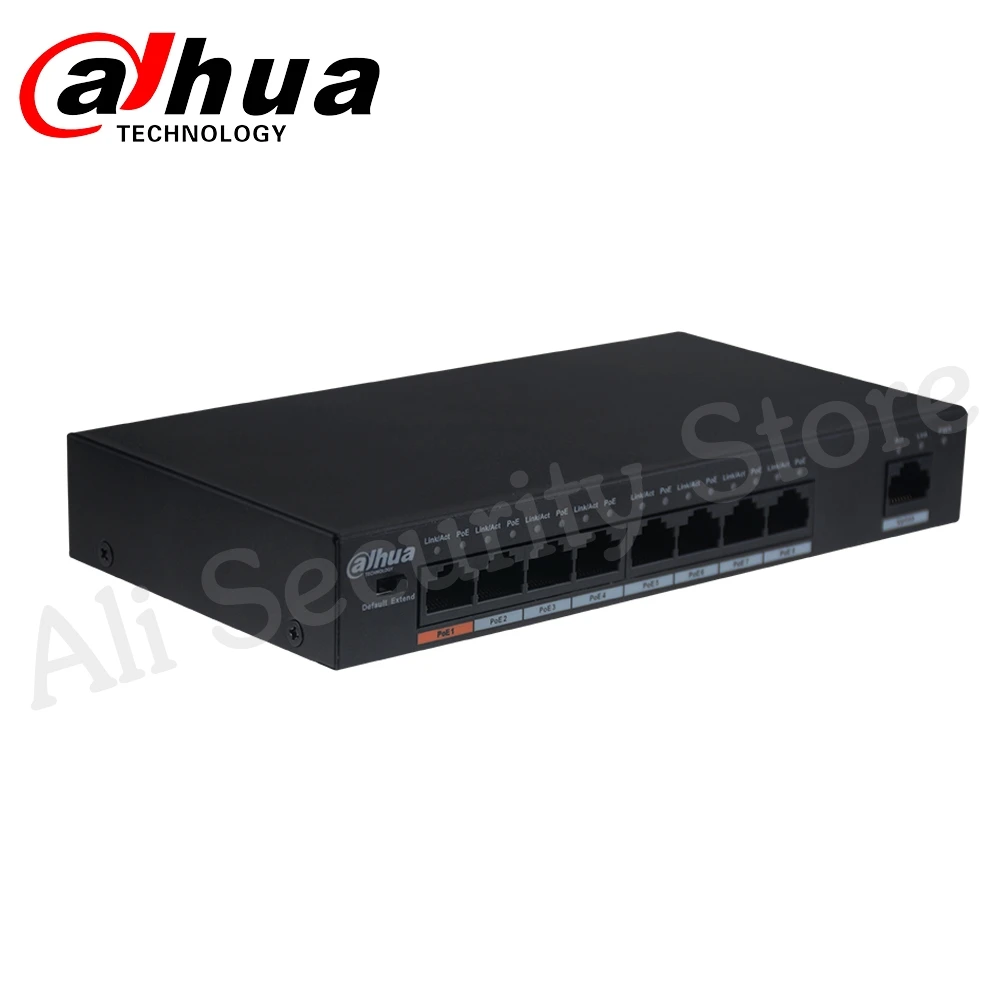 Коммутатор Dahua PoE 8 каналов Поддержка 802.3af 802.3at POE + стандарт питания Hi POE|Коробки