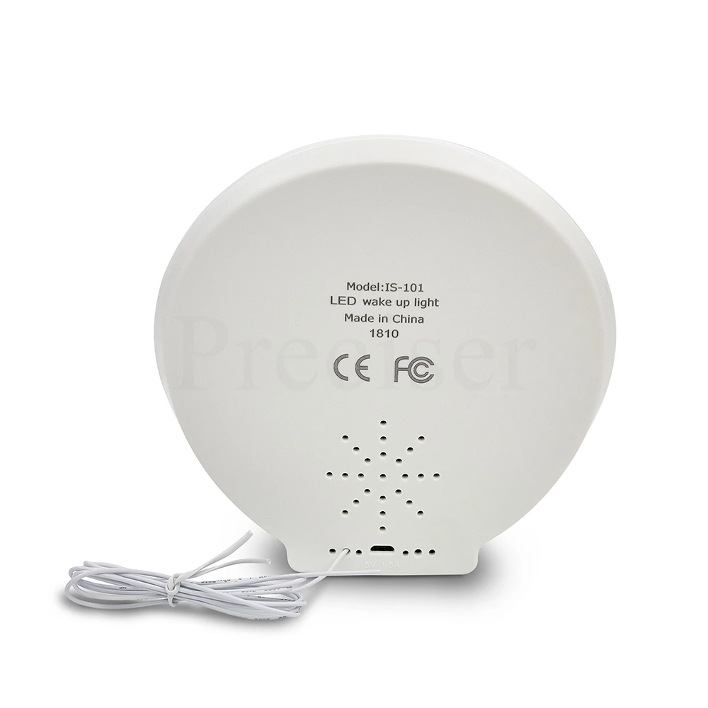 Relógio com Rádio Wake Light Alarm Clock Sunrise - Sunset Simulação Toque Controldigital 7 Cores Sons Luz fm Função up 3 Simulação Toque ControlDigital 7 Cores Sons Luz Relógio com Rádio FM Função