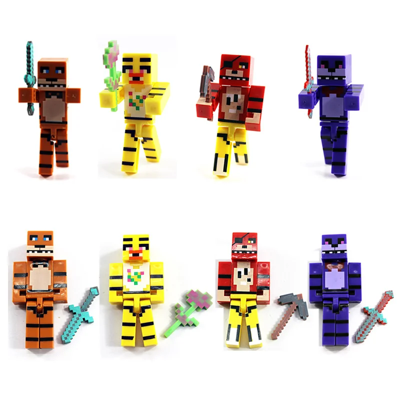 4PCS /Set FNAF Golden Freddy freddy Figure 7cm PVC Five