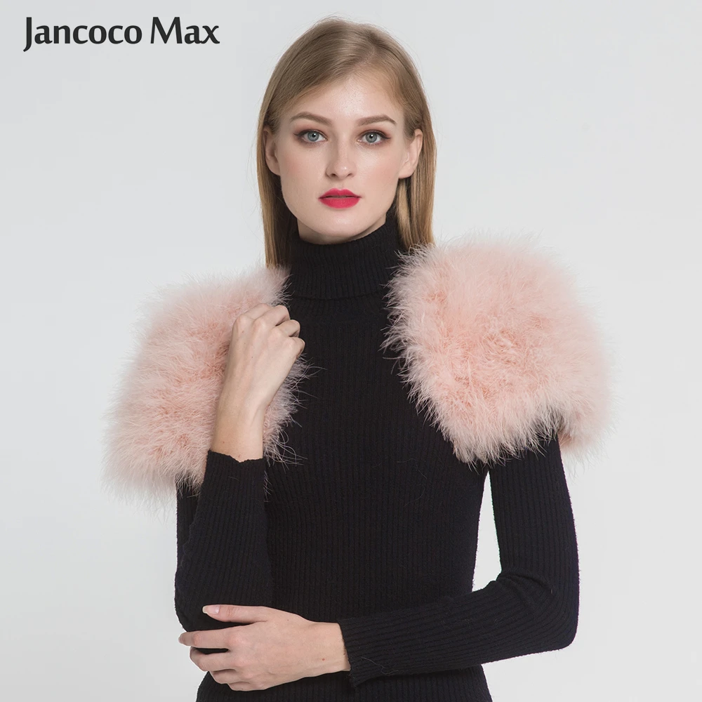 Женская накидка пончо Jancoco Max из натурального меха страуса один размер S1264 2019|real fur