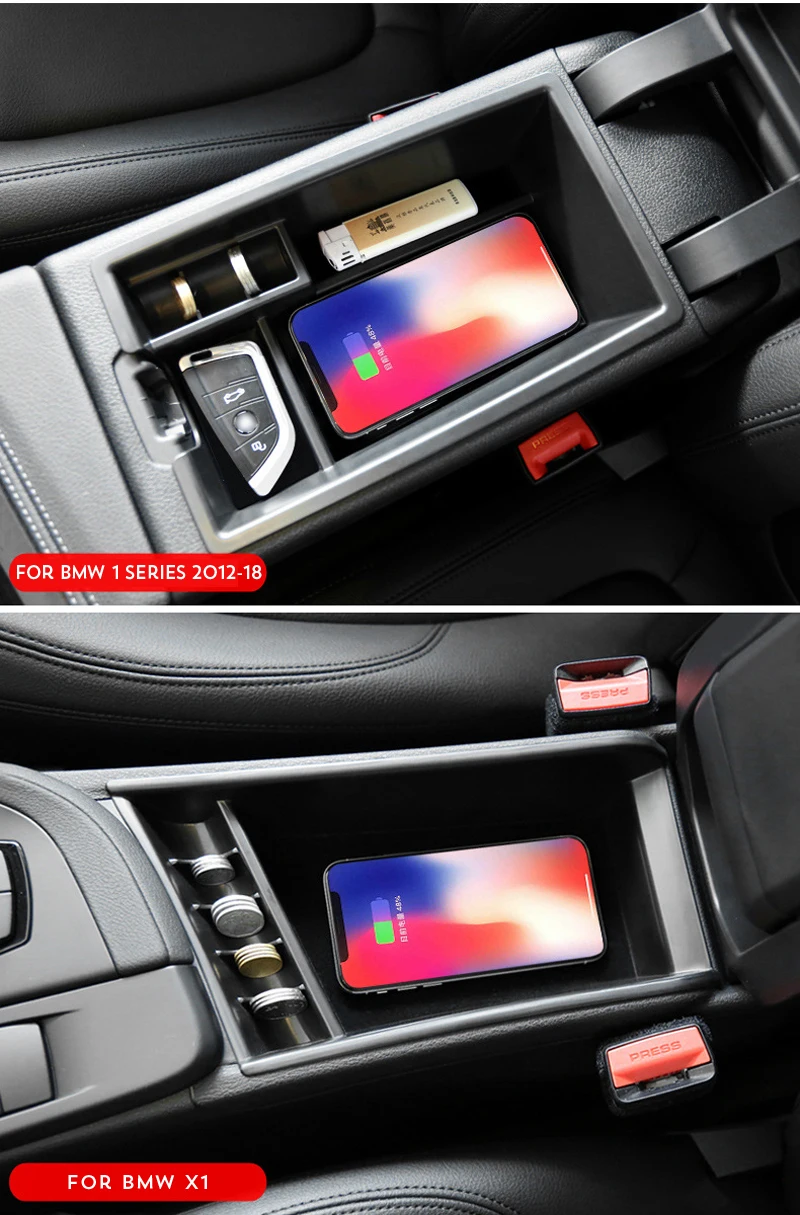 Мобильный телефон Беспроводная зарядка центральный подлокотник ящик для хранения- BMW X5 F15/-2018X6 F16 F30 F31 F20 F21 2013