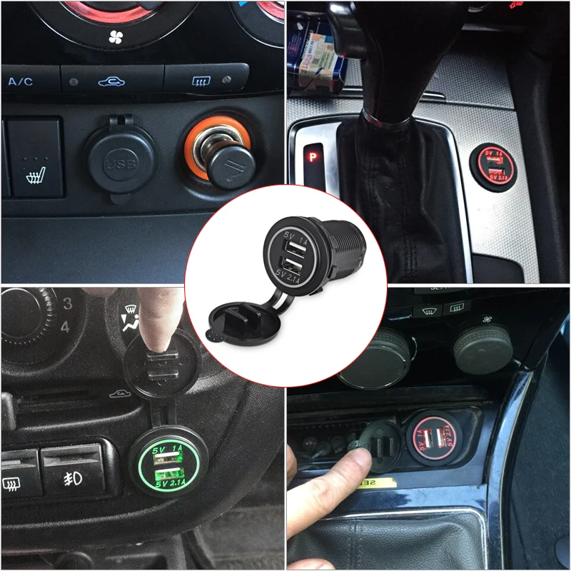 Двойное автомобильное зарядное устройство USB разъем для VW Iphone Samsung 4 1 А мини