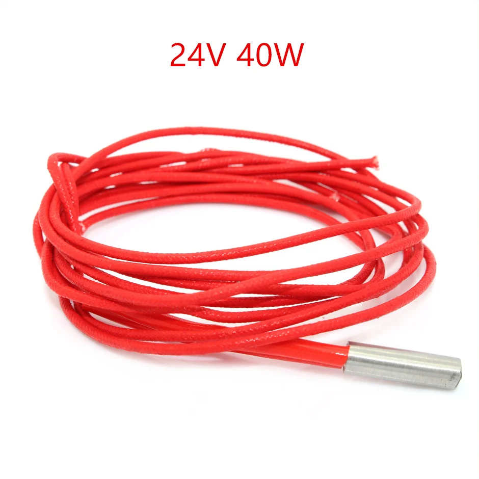 

3D Printer Heating Tube Reprap 24V 40W Ceramic Cartridge Heater for HotEnd J-Head 6*20mm 24V40W