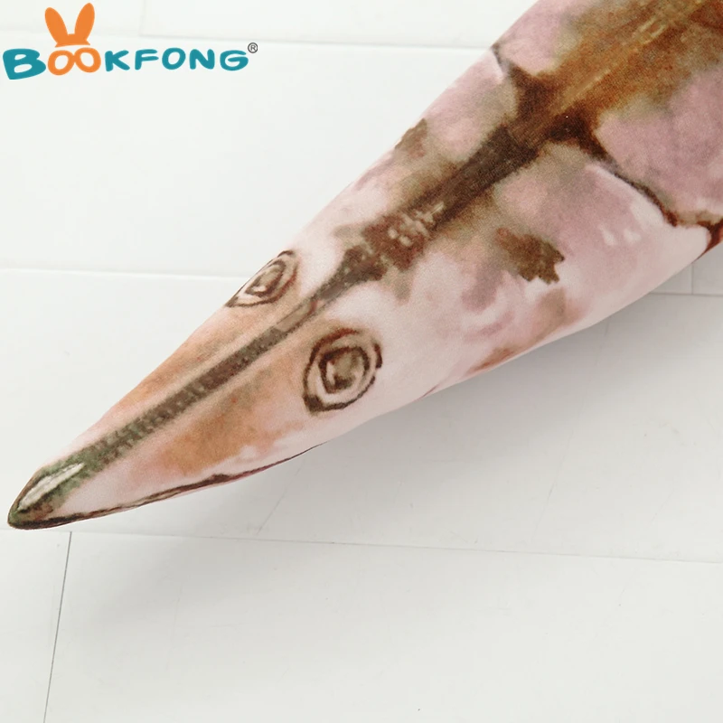 BOOKFONG Pc 50cm Creative Cute Simulation Saury Shaped Plush Fish Pillow Soft Plush Toys Children Lovely Saury Kawaii Kids Gifts
