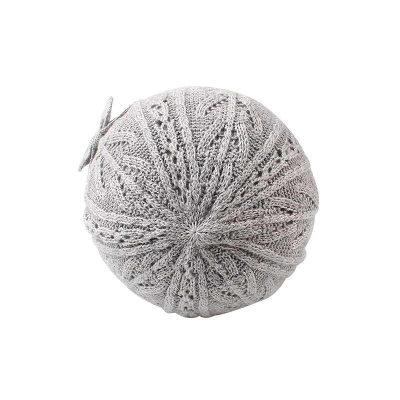 Knitted White Baby Beret Hat For Girls Bow Pricess Baby Beanie Double Layer Autumn Winter Girls Hat High Quality Baby Girls Hat (17)