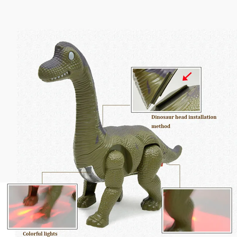 Электрический динозавр Брахиозавр имитационная модель звуковое излучение ходячие животные игрушки с батарейным питанием для детей