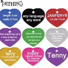 Алюминиевая бирка для собак, 2 шт./лот, бирка для домашних животных,, на заказ, Выгравированная, для собак, кошек, персонализированный багаж, бирка для собак, персональная форма сердца