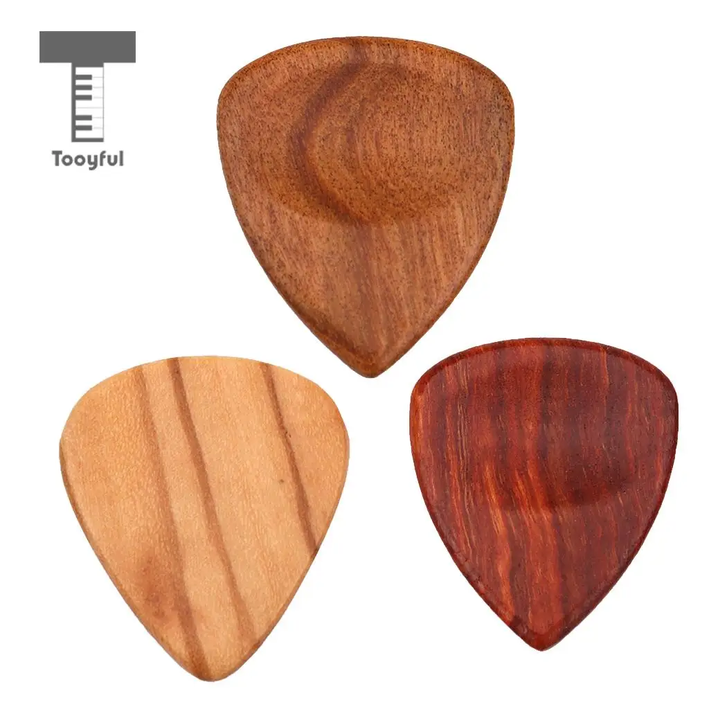 3pcs CHACATE PRETO/OLIVE Wood Grain Guitar Pick Plectrum for Acoustic Electric Guitar Uke Heart Shaped