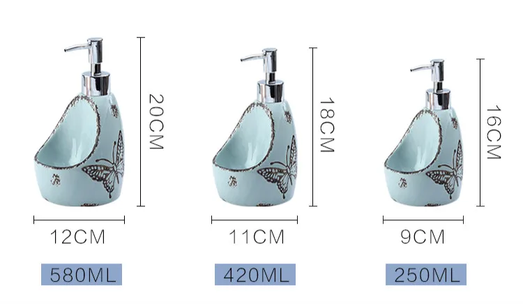 Керамический диспенсер для жидкого мыла двойного назначения, лосьон для ванной, флакон для моющего средства, дезинфицирующее средство для рук, бутылка с стойка для хранения губок mx3201156
