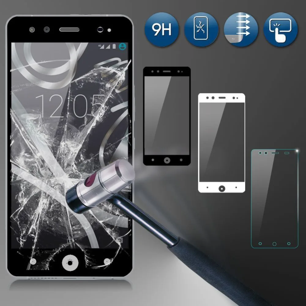 Закаленное стекло с полным покрытием для BQ Aquaris V защитная пленка Plus