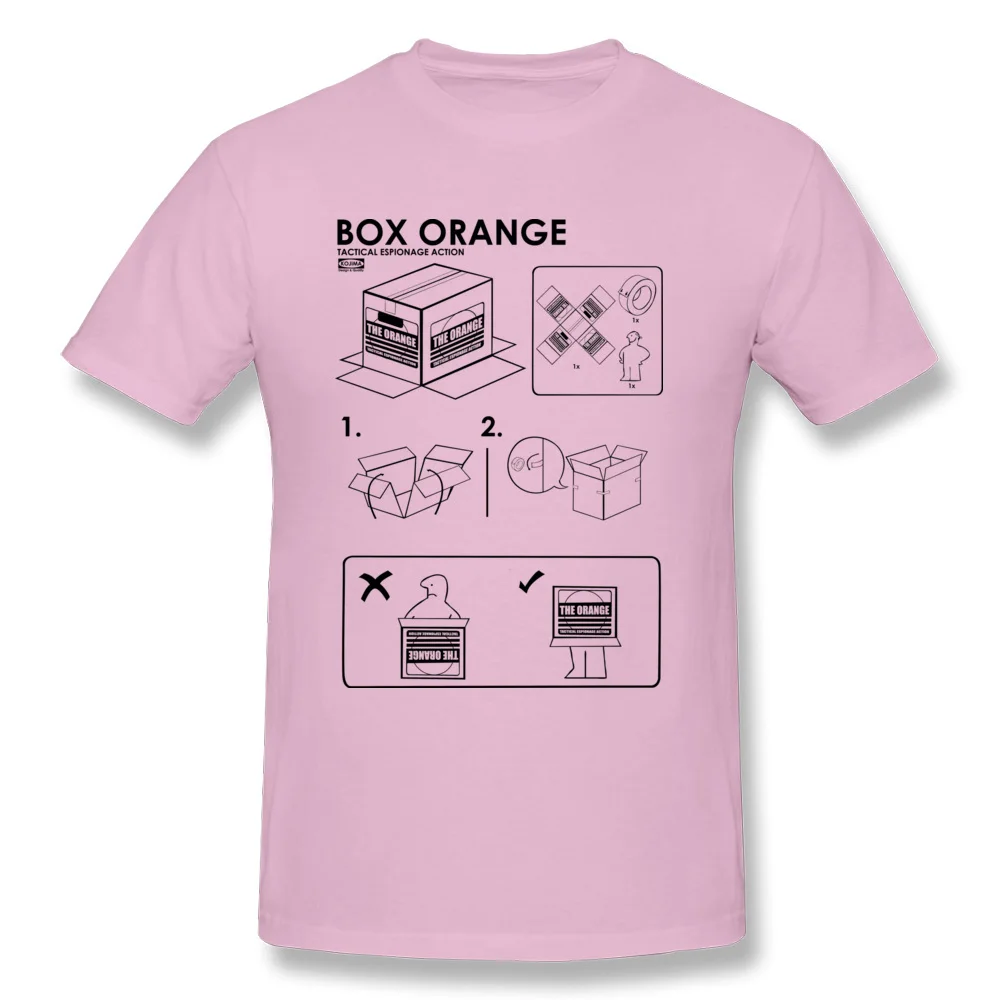 Box Orange 100% Cotton Fabric Normal Tops Shirt Rife Short Sleeve Young Top T-shirts Party Summer T Shirts Round Collar Box Orange pink