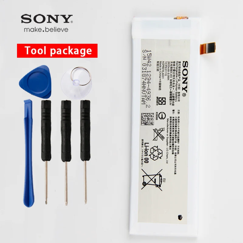 Оригинальный аккумулятор большой емкости Sony для телефона Xperia M5 E5633 5663 5606 2400