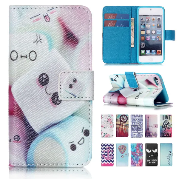 Cute Pattern Flip PU Leather Phone Cases For iPod Touch 5 Case & For