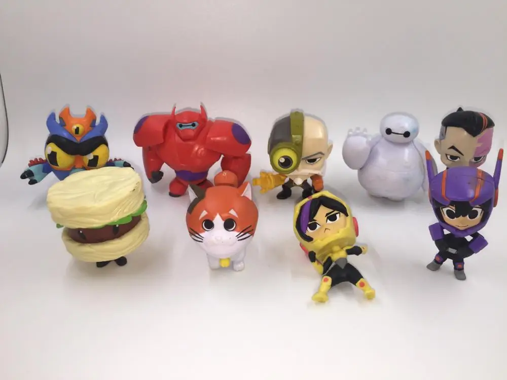 

9pcs /set Big Hero 6 baymax Robot Figure model Toys Gifts for children