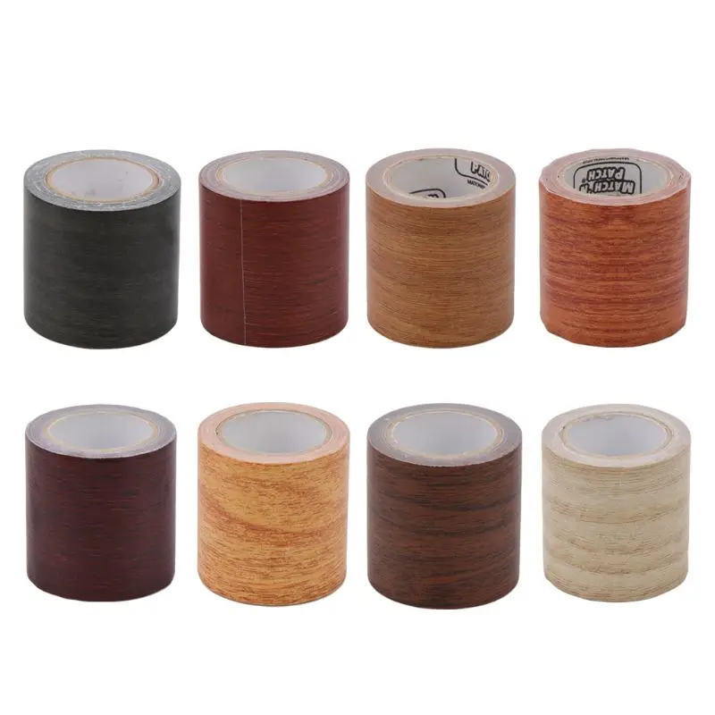 

5M/Roll Realistic Woodgrain Repair Adhensive Duct Tape 8 Colors For Furniture Adhesive Tape