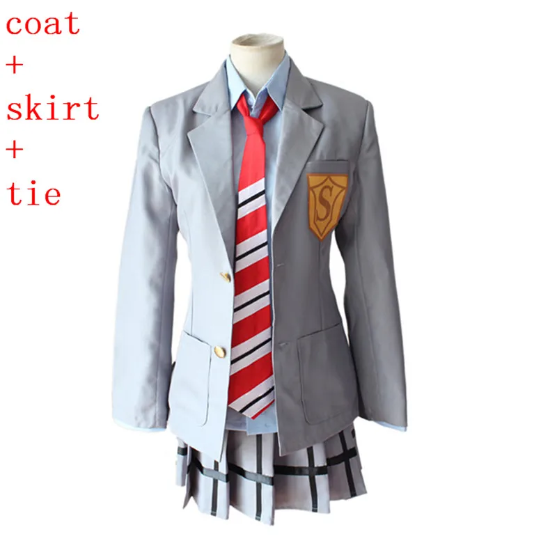 Ваша лежа в апреля миязоно Каори Косплей костюмы АРиМА коусея синтетические парики брюки пальто куртка юбка для школьной формы для мужчин и девочек - Цвет: costume 2