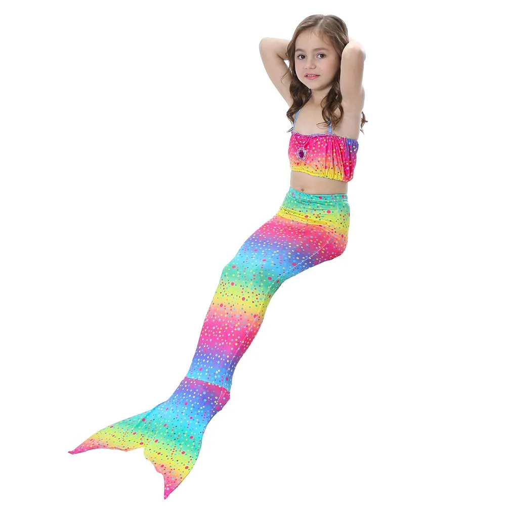 Для плавания для девочек бикини в форме хвоста русалки Косплэй детская swimmalbe одеяло «хвост русалки» платье принцессы костюм без Моноласты
