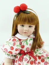 22 inch 55 cm Silicone baby reborn dolls, lifelike doll reborn babies toys Beautiful cherry Floral Dress