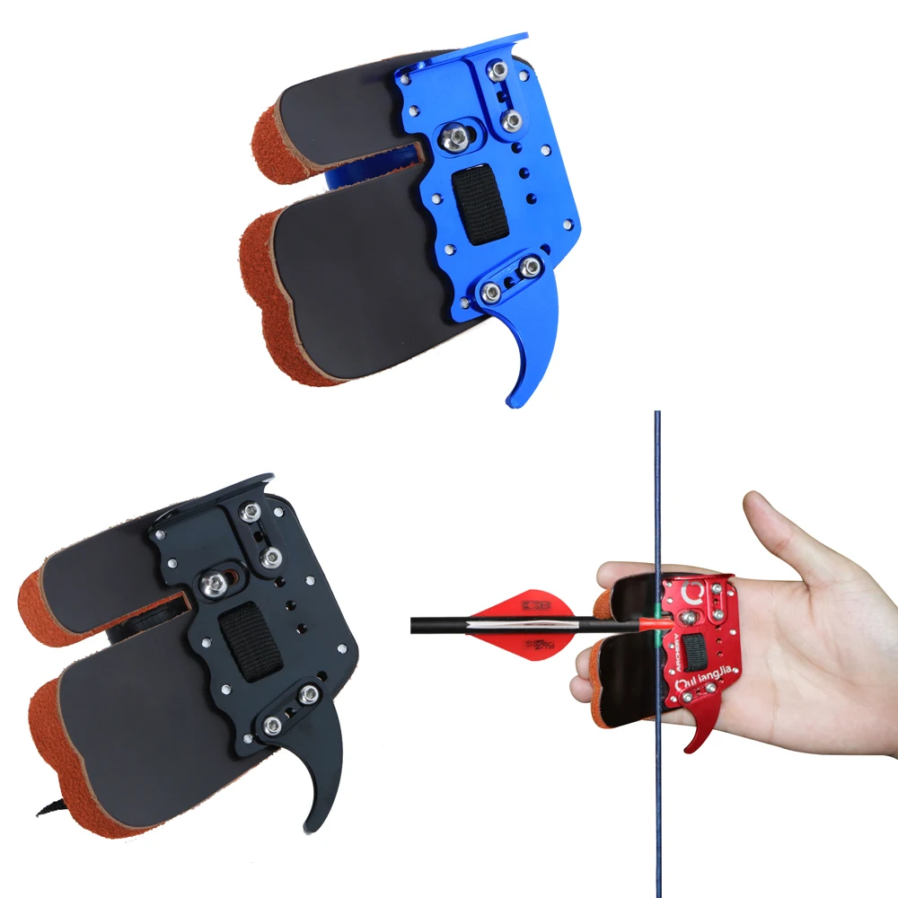New DECUT RUGBII Archery Finger Tab Guard Leather Adjustable X-large, right