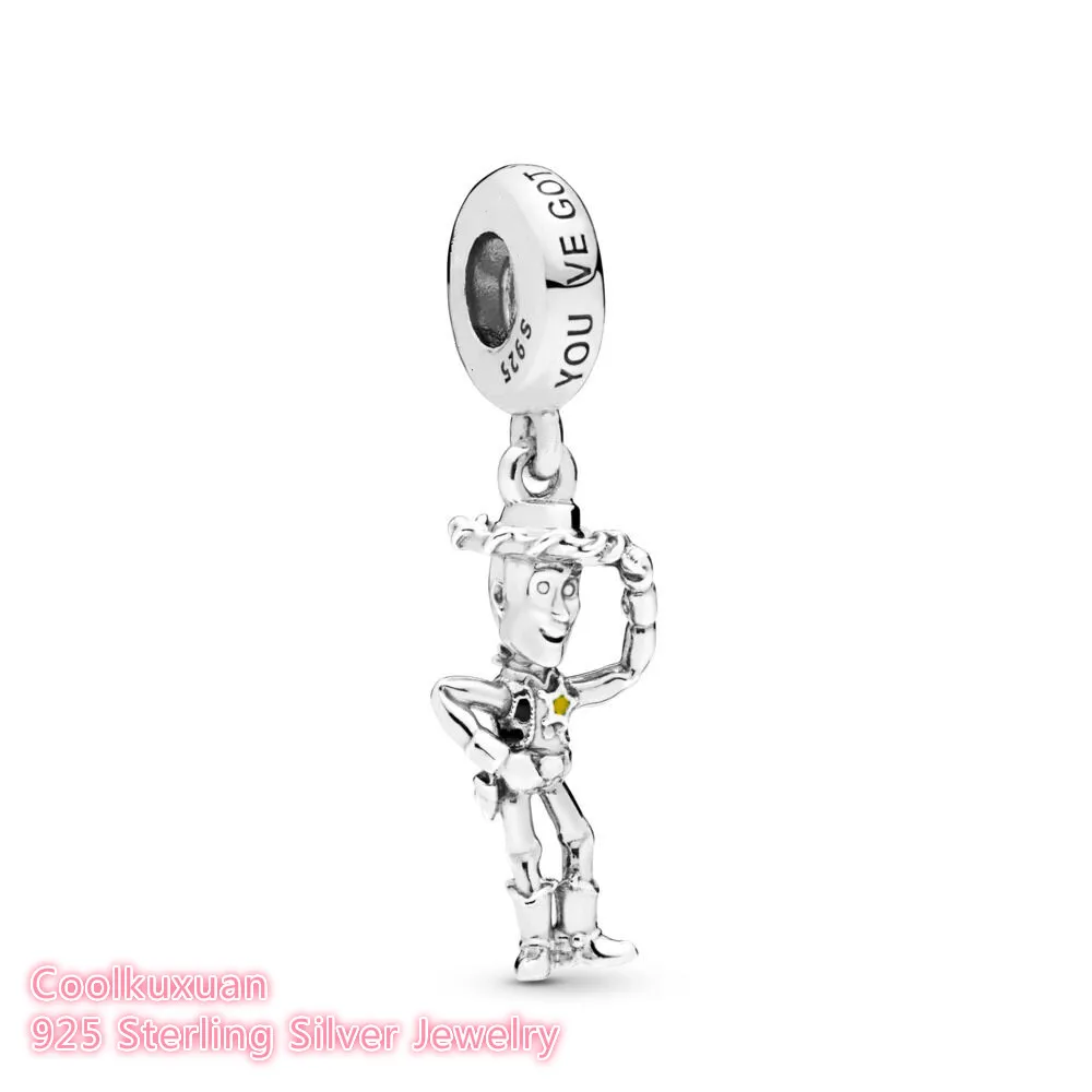 

2019 Summer 100% 925 Sterling Silver Pixar, Toy Story, Woody Dangle Charm beads Fits Original Pandora bracelets Jewelry Making