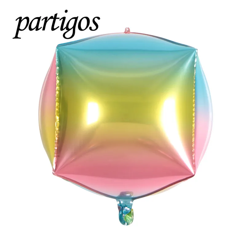 20 штук 4D Rainbaw воздушный шарик из фольги в форме Куба ромбовидной формы принадлежности для вечеринки шары материалы для вечеринок с шарами Декор на свадьбу День рождения
