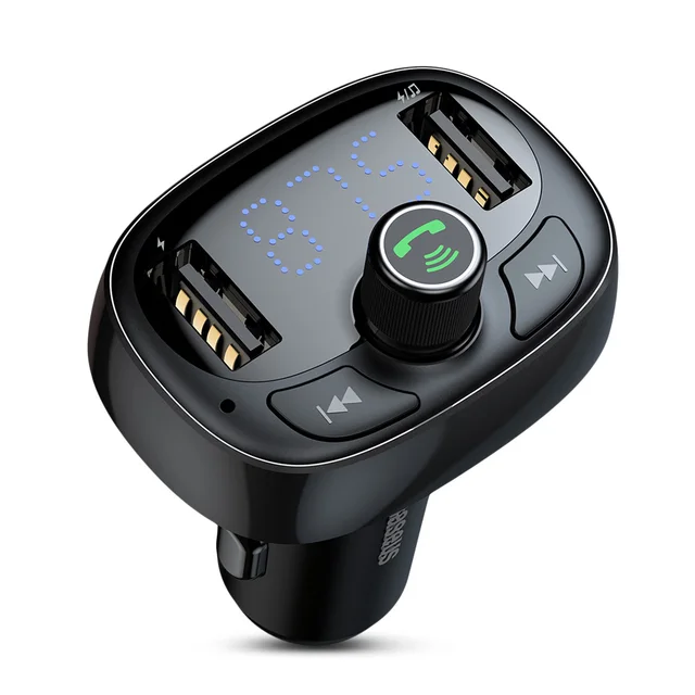 Baseus S 09 Car Charger Bluetooth V4.2 MP3 T shape Dual USB Charging