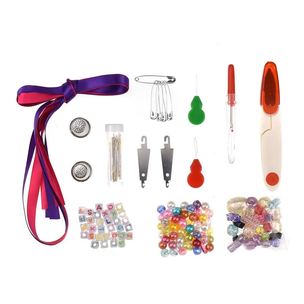 Kids Embroidery Floss Thread DIY Cross Stitch Kit Letter Beads Ribbons Friendship Bracelet String Kits embroidery beads