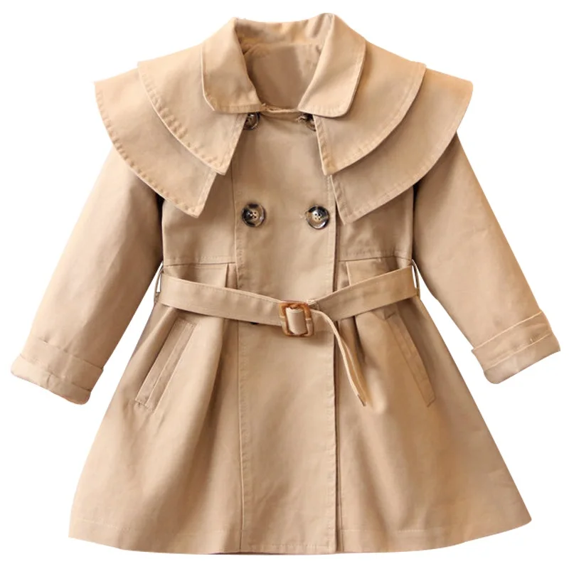Пальто для девочек из хлопка пальто в горошек с длинными рукавами и капюшоном с рукавами «летучая мышь» плащ-Пыльник пиджак осенняя одежда для малышей - Цвет: as picture