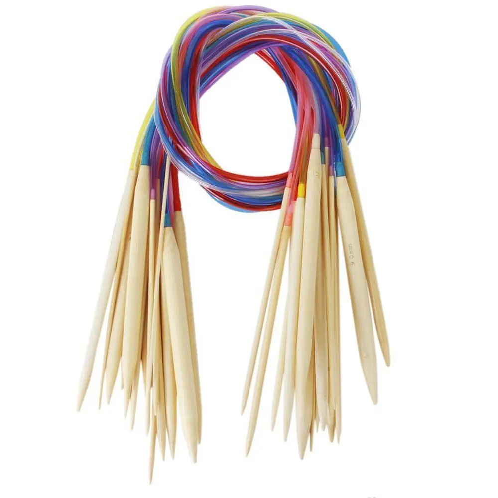 

Circular Bamboo Knitting Needles Set +Colored Tube 2.0mm-10.0mm 80-120cm 18Sizes TJM9066