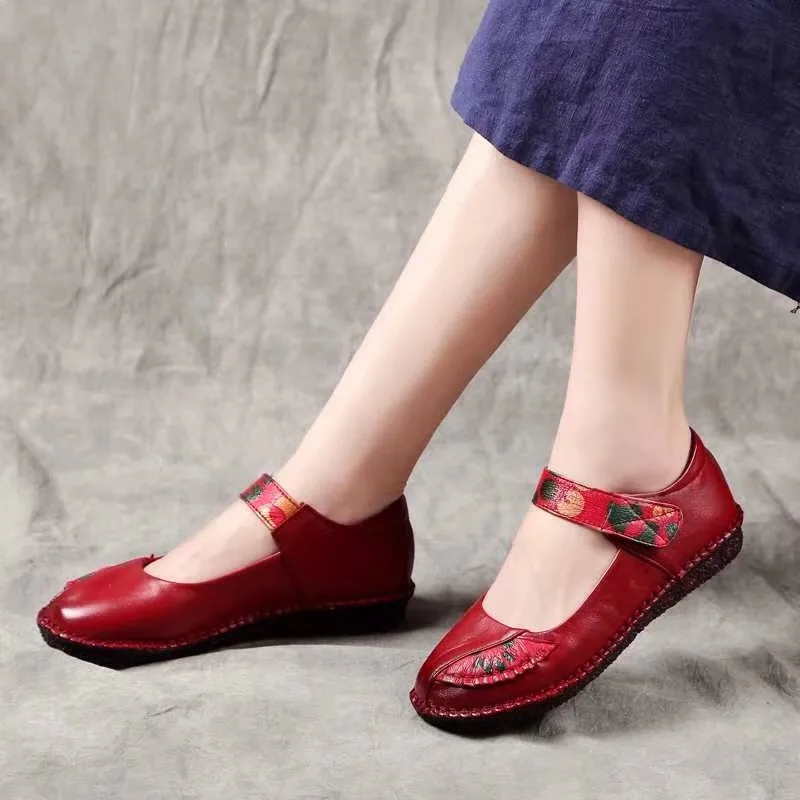 35 Cuir Sexemara Doux En Purple Pourpre Femmes Véritable De Appartements Color Photo Rouge 41 Dames Confortable Rétro photo Red Noir Respirant Printemps Taille Chaussures Black photo TttAqwrpz