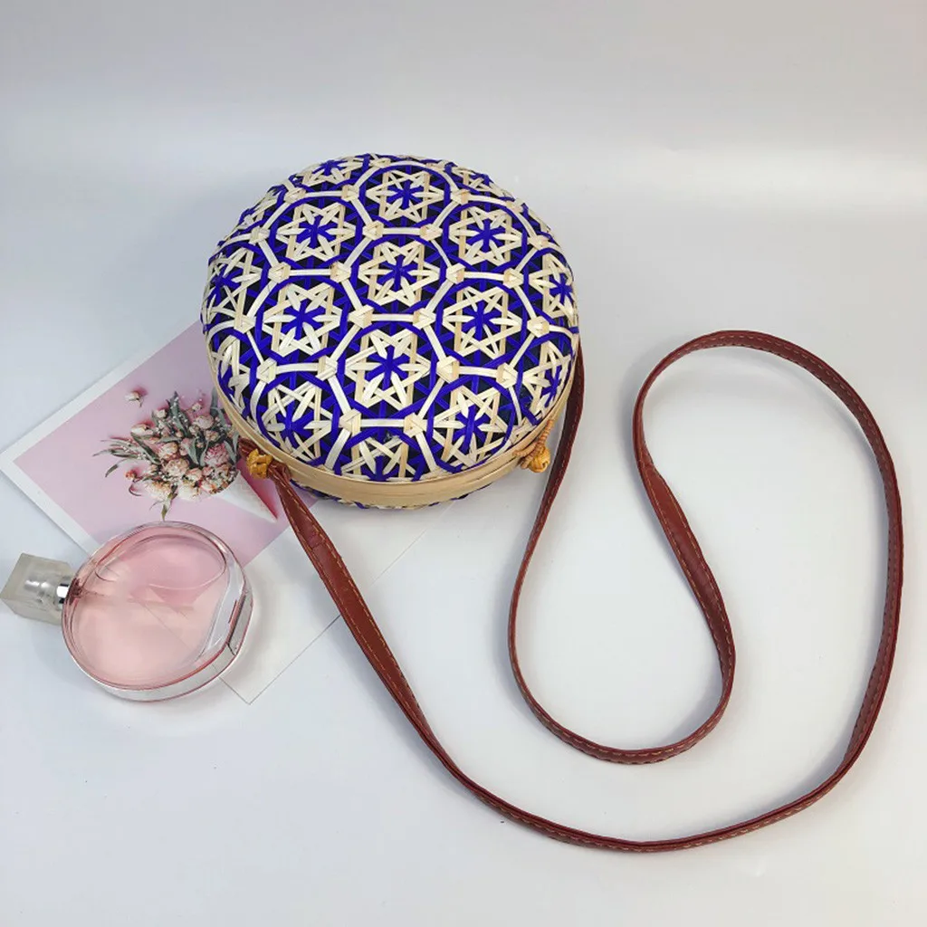 

2019 New Circle Handwoven Bali Round Retro Rattan Straw Beach Multicolor Bag Crossbody sac paille femme Dropshipping#BY20