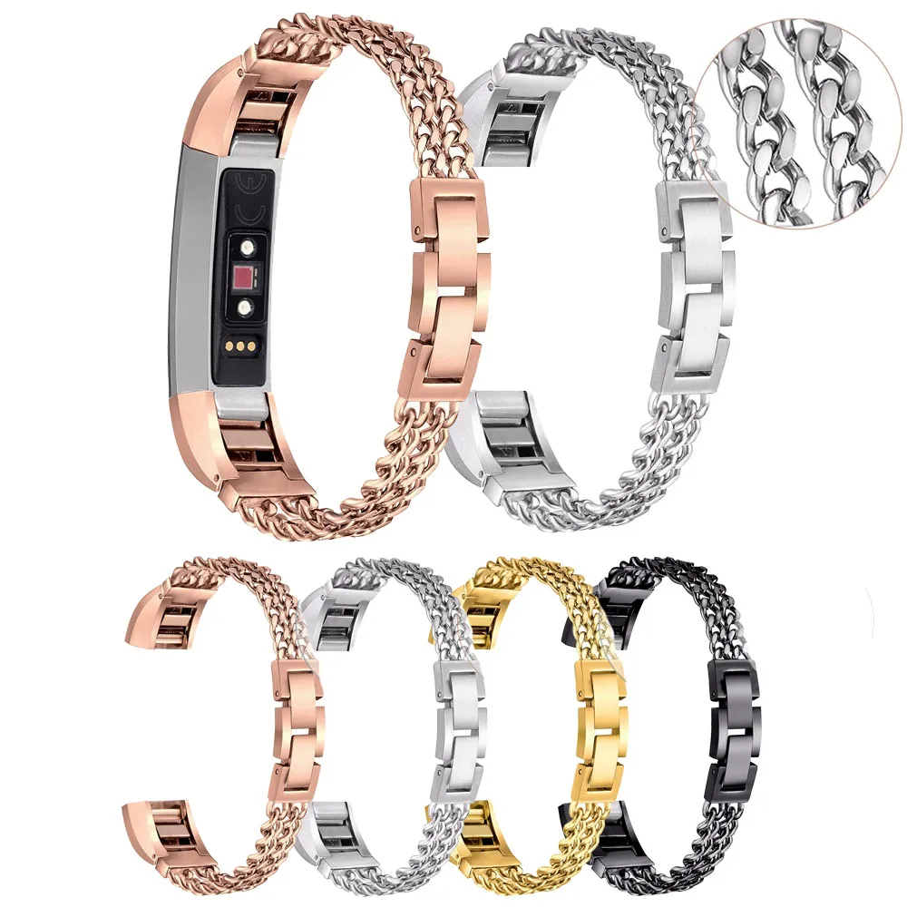 

For Fitbit Alta Rose Gold Stainless Steel Replaceable Watch Wrist Strap Wearable Watch Band Metal Clasp Loop For Fitbit HR