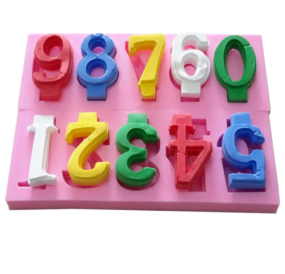 0 9 Digital Birthday Candle Mold Fondant Chocolate Silicone Mould